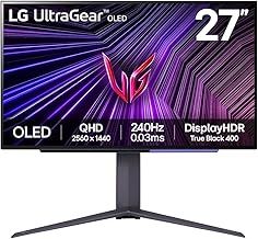LG UltraGear OLED Gaming Monitor 27GS95QE, 27 inch, 1440p, 240Hz, 0.03ms Response Time, HDR 10, NVIDIA G-Sync compatible & AMD FreeSync, RGB LED lighting, DisplayPort, HDMI Black