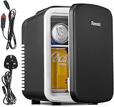 Mini Fridge 4 Litre, 6 Can Portable AC+DC Power Cooler & Warmer, Portable Small Fridge for Bedrooms, Cars, Offices; Skincare, Makeup, Cosmetics, Food (Obsidian Black, 4L)
