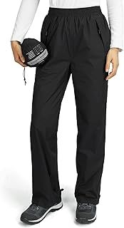 Outdoor Ventures Women's Waterproof Overtrousers Packable Lightweight Hiking Trousers Zipper Pockets Ladies Windproof Cycling Rain Pants for Stormbreak, Walking, Fishing