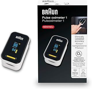 Braun Pulse Oximeter 1 - Accurate Blood Oxygen Finger Monitor - Easy-to-use at Home - For COPD, Pneumonia, Sleep Apnea Sufferers - Great for Athletes- YK-81CEU