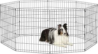 New World Dog Exercise Pen & Playpen without a Door; 60.96 cm by 76.2 cm; Black E-Coated; B552-30