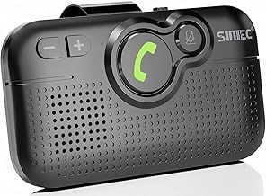 Hands Free Car Phone Kit Bluetooth, AUTO Power ON, Support Siri Assistant, Voice Guidance, Wireless Handsfree Bluetooth Car Speaker Kit with Visor Clip - BC980SA