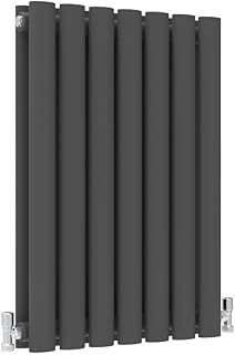 Acezanble∣Horizontal Column Anthracite Radiator Oval Double Designer Radiator 600x413mm Central Heating Interior Design