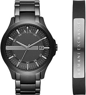Armani Exchange Watch for Men, Quartz Movement and 46mm Case Size with Stainless Steel, Leather or Silicone Strap