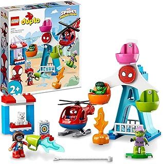 LEGO 10963 DUPLO Marvel Spider-Man & Friends: Funfair Adventure Fairground, with Helicopter toy, Spidey and Hulk Figures, Toys for Toddlers, Boys & Girls Aged 2 Plus