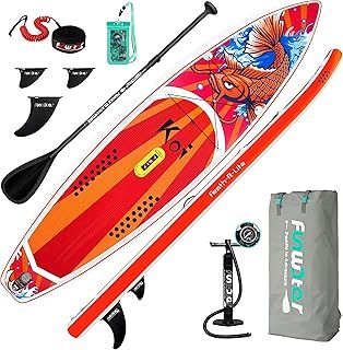 FunWater Inflatable Stand Up Paddle Board with Accessories,SUP Paddle Board Ultra-Light Includes ISUP,Adjustable Paddle,Pump,Dry Bag,Fin,Leash,Paddle Boards 11 FT for Youths and Adults