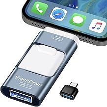 ZARMST USB Stick 256GB, 4 in 1 Flash Drive 3.0 High Speed Photostick, Memory Sticks External Storage Pen Drive for Phone/Pad/Android/PC, Copy Photo Videos Files With One Click (Blue)