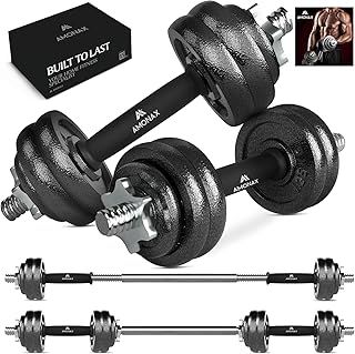 20kg 30kg Cast Iron Adjustable Dumbbells Weight Set, Barbell Set Men Women, Strength Training Equipment Home Gym Fitness, Dumbell Pair Hand Weight, Bar Bells Free Weights for Weight Lifting