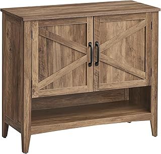 VASAGLE Shoe Cabinet, 3-Tier Shoe Storage Organiser, Traditional American Style Shoe Storage Unit, with Height-Adjustable Shelf, Handles, Sturdy Legs, Hallway, Honey Brown LBC038B01