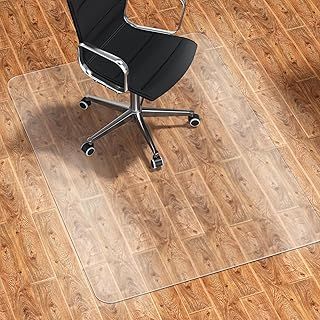 WASJOYE Office Chair Mat for Hard Floor, Large Desk Floor Protection Mat 90x120cm (3'x4'), Transparent PVC Computer Hardwood Floor Chair Mat Floor Protector Mat for Home Office Study Wooden Floors
