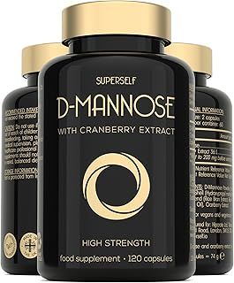 D-Mannose with Cranberry Capsules - 1000mg D Mannose & Cranberry Extract per Serving - 120 Tablets - UK Made & Vegan - High Strength Natural Dmannose Supplement for Women and Men