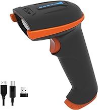 Tera Barcode Scanner Wireless with Battery Level Indicator Rechargeable 1D Laser Barcode Reader 2000mAh Battery, Design Patent: EU008489413, 5100