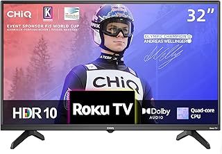 CHiQ ROKU TV L32G5NK, 32 Inch Smart TV, Small Tvs for Bedroom, Dolby Audio, Mobile Control, Voice Assistant, BBC, Disney+, 2.4&5G WiFi, USB 2.0, 2023 New