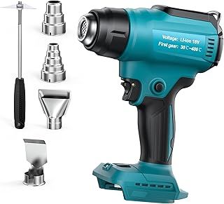 Cordless Heat Gun for Makita 18V Battery（No Battery）, Hot Air Gun with 4 Nozzles, Battery Heat Gun for Welding, Bending Pipes, Colour Removal
