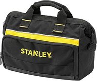 STANLEY Tool Bag 30 x 25 x 13 cm in Resistant 600 x 600 Denier with 8 Interior 2 Exterior Pockets and Reinfored Base 1-93-330, Black, 12"