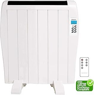 MYLEK Premium Aluminium Electric Panel Heater with Timer, Thermostat & Remote Control - Wall Mounted/Freestanding Slim White Panel Heater (900W)