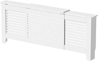 Radiator Cover Adjustable Horizontal Slats Wall Cabinet MDF Wood White Modern