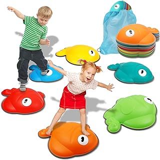 Balance Stepping Stones for Kids, 6PCS Non-Slip River Stones for Obstacle Course Indoor&Outdoor, Toddlers Sensory Play Equipment Toy Improve Coordination&Strength, Gift for Boys Girls 3+