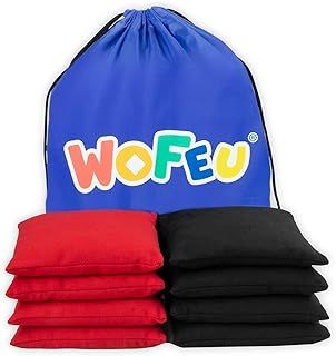 Cornhole Bean Bags for Adult Throwing, 6x6inch Cornhole Bags Set of 8,Toss large Beanbag for Outdoor Family Garden Party Games