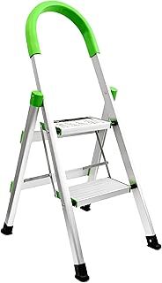 StepIt 2 Step Ladder - Portable Folding Aluminium Two Step Ladder with Deep Steps | 3 Year Warranty | Anti-Slip Soft Grip Step Ladders with Rubber Hand Grip | 150kg Capacity - Small Step Ladder