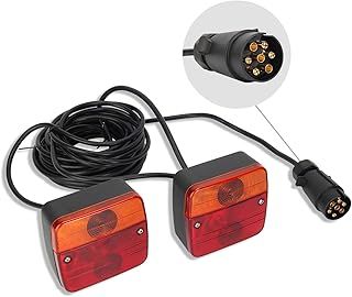 OPP ULITE Trailer Rear Tail Brake Light Kit 12V Board Towing Lights with 7.5M Cable 7 Pin Trailer Plug, Waterproof Rear Indicator Light License Plate Lamp for Trailer Car Truck Caravan Van (TP02D)