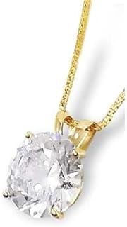 SOLID 18kt Round Diamond Solitaire Pendant 18k Gold Diamond Pendant Necklace 1.5 carat Diamond Necklaces for women DIAMOND Jewelry HANDMADE Birthday gift for Mom Anniversary (Solid 18k Yellow Gold)