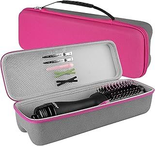 Linkidea Hard Travel Case for Revlon Hair Dryer Brush, Hot Tools One-Step Hair Dryer and Volumizer Styler, Hot Air Brush Carrying Case Box (Rose Red)