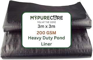 MYPURECORE Pond Liner – Various Sizes – Heavy Duty HDPE Material - UV & Tear Resistant, Flexible for Koi & Fish Pools, Water Gardens - Ideal for Small to Large Ponds, Wildlife (3m x 3m)