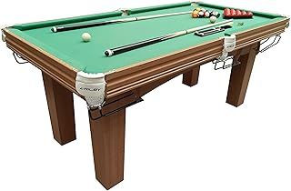 Riley Traditional 6ft Snooker Table - Supplied with Spots & Stripes for American Pool as well as Snooker Balls - Oak Finish, Green Cloth - Independent Leg Levellers