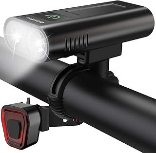 DOVEYI Bike Lights Set USB Rechargeable 6400mAh Bicycle Light Front and Black Super Bright 2400 Lumens LED Cycling lights & reflectors Waterproof IPX5 Road and Mountain Headlight