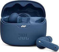 JBL Tune Beam Wireless Bluetooth Earphones, Water-Resistant and Noise-Cancelling Headphones with 48-Hour Battery Life, Blue