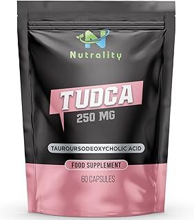 Nutrality Tudca Supplement 250mg | Bile Salts & Liver Support to Cleanse Detox & Repair | Enhance Brain, Metabolism, & Gut Health | Mitochondria & Digestion Booster | 60 Vegan Capsules