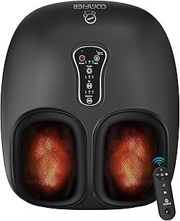 COMFIER Foot Massager with Shiatsu, Deep Kneading, Vibration, Rolling, Compression, Heated Foot Massager for Plantar Fasciitis, Multi Modes Settings, Remote Control, Birthday Gifts for Women Men