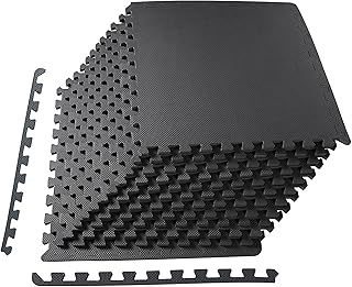 Balancefrom Puzzle Exercise Mat with EVA Foam Interlocking Tiles for MMA, Exercise, Gymnastics and Home Gym Protective Flooring