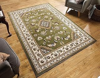 Sherborne Quality Traditional Classic Oriental Living Room Bedroom Rug Green Small 80x150cm (2'6''x5')