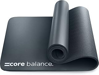 Pilates Mat, Extra Thick Foam 10mm, Non Slip, Exercise Fitness Yoga, Compact Lightweight With Carry Strap, 180cm x 60cm x 1cm