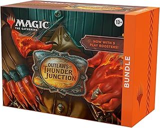 Magic: The Gathering Outlaws of Thunder Junction Bundle - 9 Play Boosters, 30 Land cards + Exclusive Accessories (English Version)