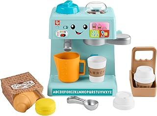 Fisher-Price Toddler Toy Learn & Serve Coffee Café Playset with Smart Stages & 10 Pieces for Ages 18+ Months, Multilanguage Version, HYR98