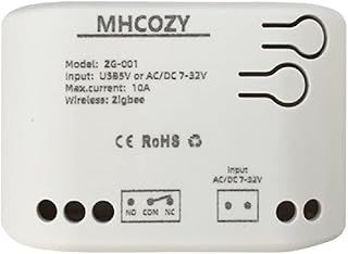 MHCOZY 1 Channel 5V 12V ZigBee Smart Relay Switch,Adjustable Selflock and Momentary Working Mode,DIY Smart Home (ZigBee Hub Required)