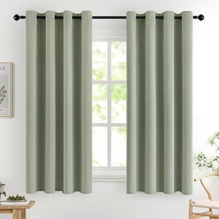 MIULEE Sage Green Blackout Curtains for Living Room 2 Panel Set, Premium Eyelet Curtains for Bedroom, Thermal Insulated Window Curtain Drapes, Black Out Curtain 54 Drop, Each Panel 46 x 54 Inches