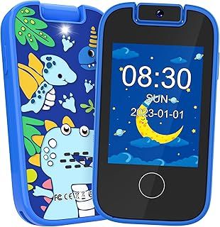 Kids Smart Phone for Boys, Christmas Birthday Presents Gifts for 3 4 5 6 7 8 years old Boys, Touchscreen Kid Toy Phone MP3 Music Player with Dual Camera, Learning Toys for Boys age 3-8 with 8G SD Card