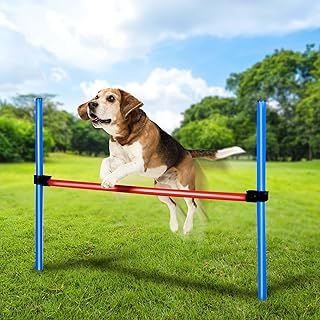 URBNLIVING Dog Obstacle Training Pole Portable Equipment Set Kit Agility Weave Poles (Jumping Obstacle Set)