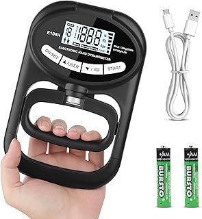 Mineup Electronic Hand Dynamometer, 397 lbs/180 kg Grip Strength Tester, Hand Dynamometer Grip Strength Trainer, Grip Strength Measurement Meter, Auto Capturing Electronic Hand Grip for Strength Test