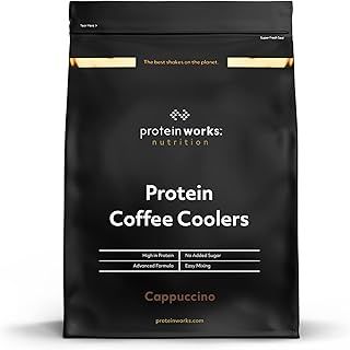Protein Works - Protein Coffee Coolers | 22g Protein, 120mg Caffeine | Coffee Flavoured Protein Shake | Protein Coffee Powder | 33 Servings | Cappuccino | 1kg
