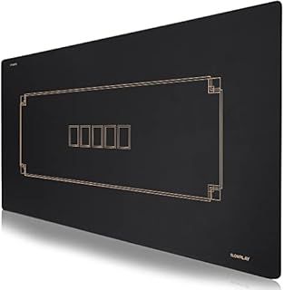 SLOWPLAY Godel 180x90 cm Texas Hold'em Poker Layout | Portable Poker Table Top, Extra Water Repellent, Noise Reduction, and Premium Carrying Bag for Games Everywhere (Black and Champagne Gold)