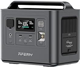 AFERIY Portable Power Station 800W, 512Wh Power Station LiFePO4 Battery, 1 Hour Fast Charging, AC 220V-240V, UPS, 3500+ Charge Circles, Solar Generator for Camping/RV/Home Backup, 7-Year Warranty