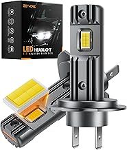 Zethors H7 LED Headlight Bulbs with 16 CSP Chips-60W 14000LM 6000K for High/Low Beam, Fanless Mini H7 LED Bulbs Car H7 Halogen Replacement, Non-Polarity, Plug and Play, Canbus Ready, 2PCS