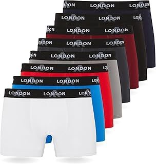 4/8-Pack Mens Boxers with Elastic Waist - Soft Boxer Shorts Men, Stretch Fit Underwear for Everyday Wear - Fitted Hipster Underwear