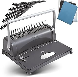 Genie CB 850 Spiral-Binding Device (up to 350 Sheets DIN A4, incl 75 Piece Starter Pack – Silver/Black