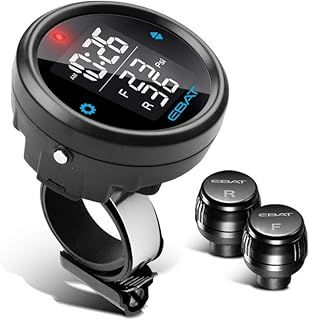 STEEL MATE Motorcycle Tire Pressure Monitor System - Universal Motorcycle TPMS Oversized LCD Screen with Display Time in Real Time and Tire Pressure Reading System